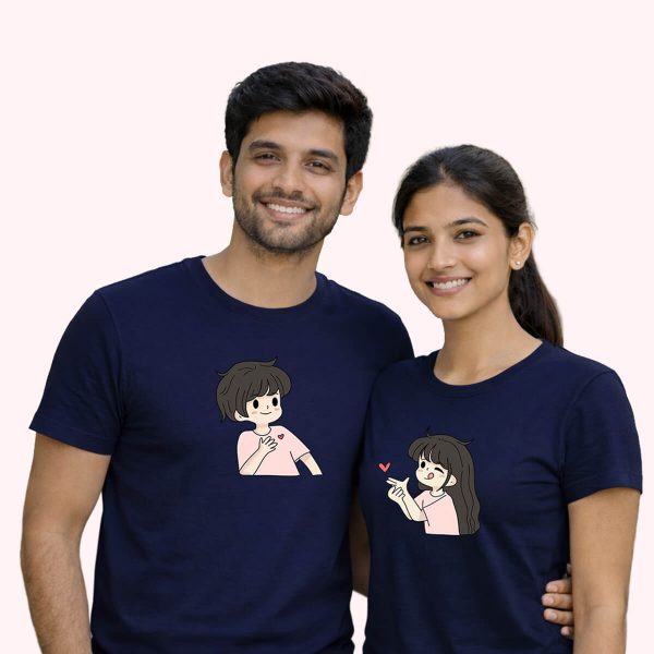 A bloom-filled love scene navy - the only couple