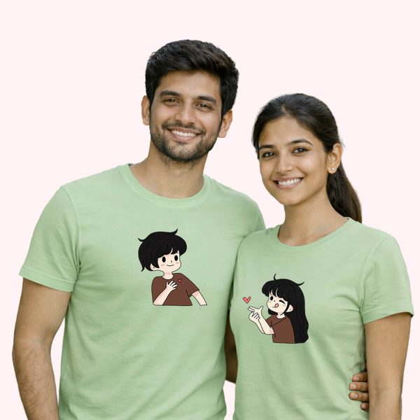 A bloom-filled love scene sagegreen - the only couple