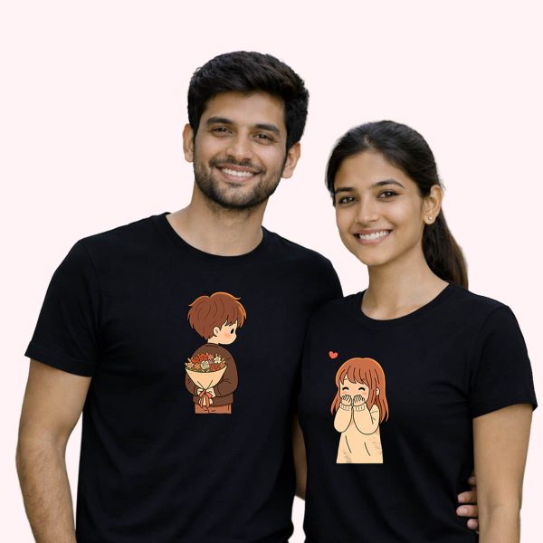 A proposal with flower black - the only couple