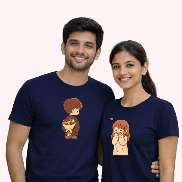 A proposal with flower navy - the only couple