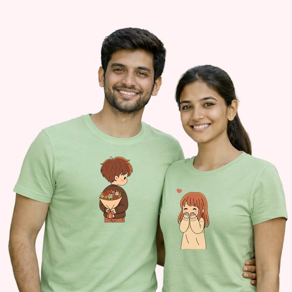 A proposal with flower sagegreen - the only couple