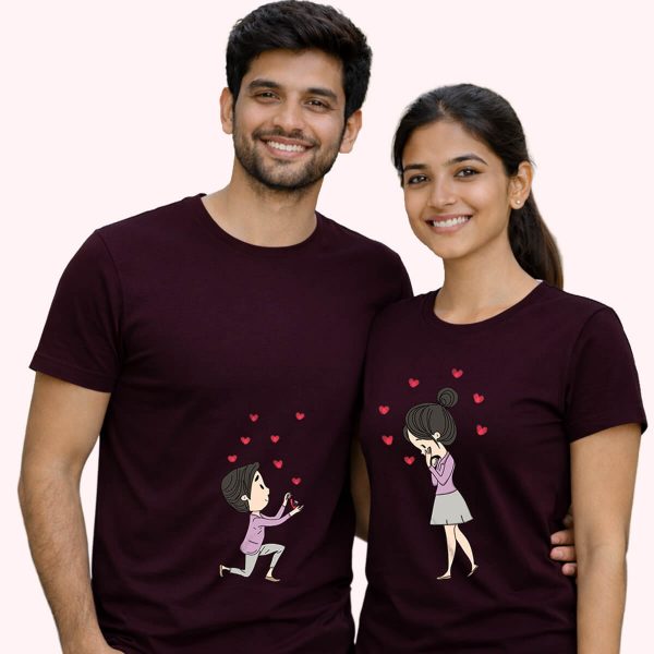 A proposal with ring maroon - the only couple