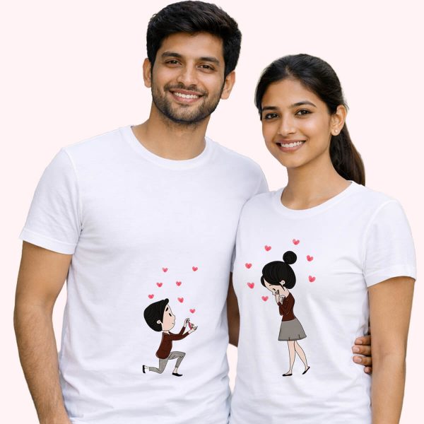 A proposal with ring white - the only couple